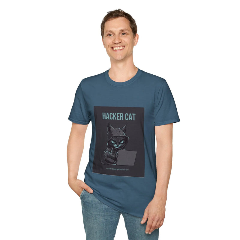 ZIPAL Hacker Cat Unisex Softstyle T-Shirt Printify