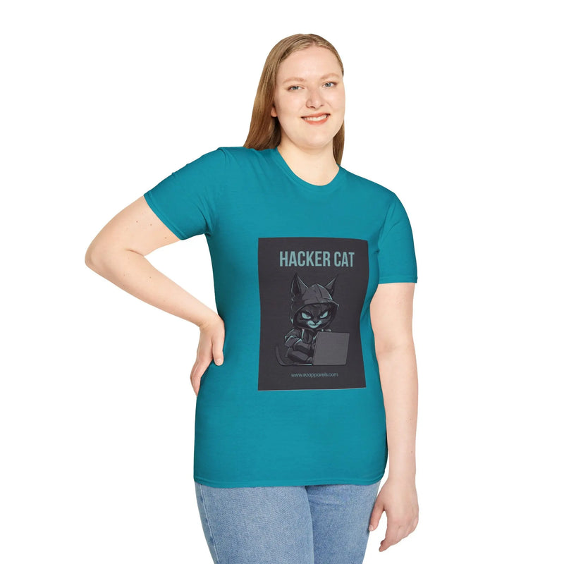 ZIPAL Hacker Cat Unisex Softstyle T-Shirt Printify